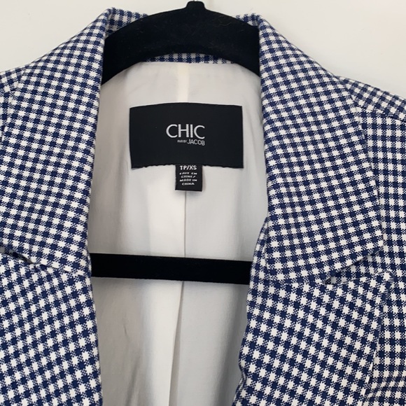 Jacob tailor blue and white suit jacket - Picture 3 of 4